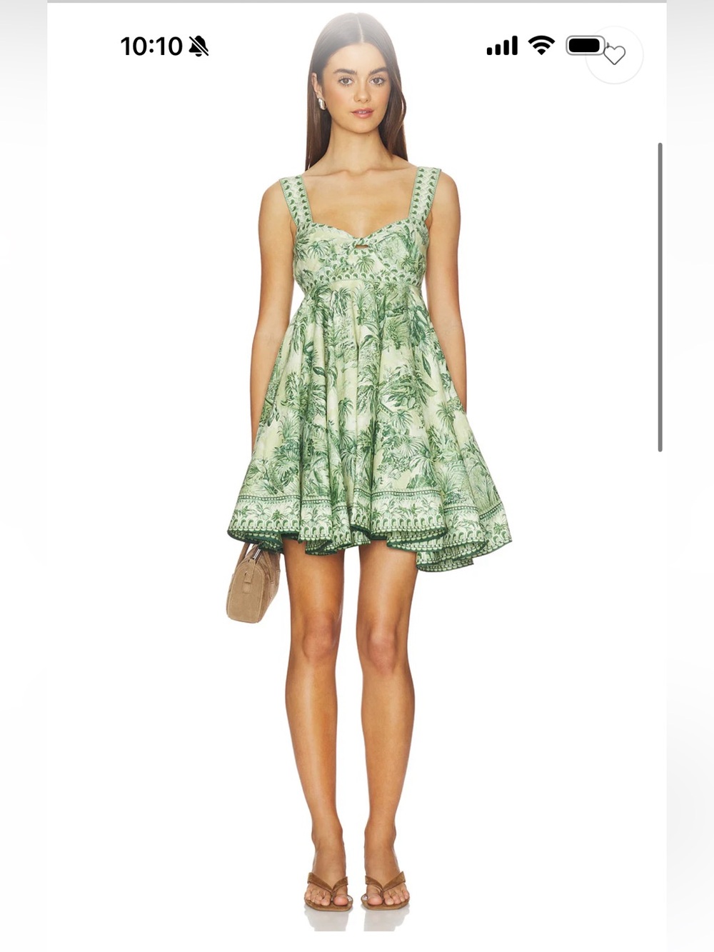 Alemais Sara mini twist sundress in green